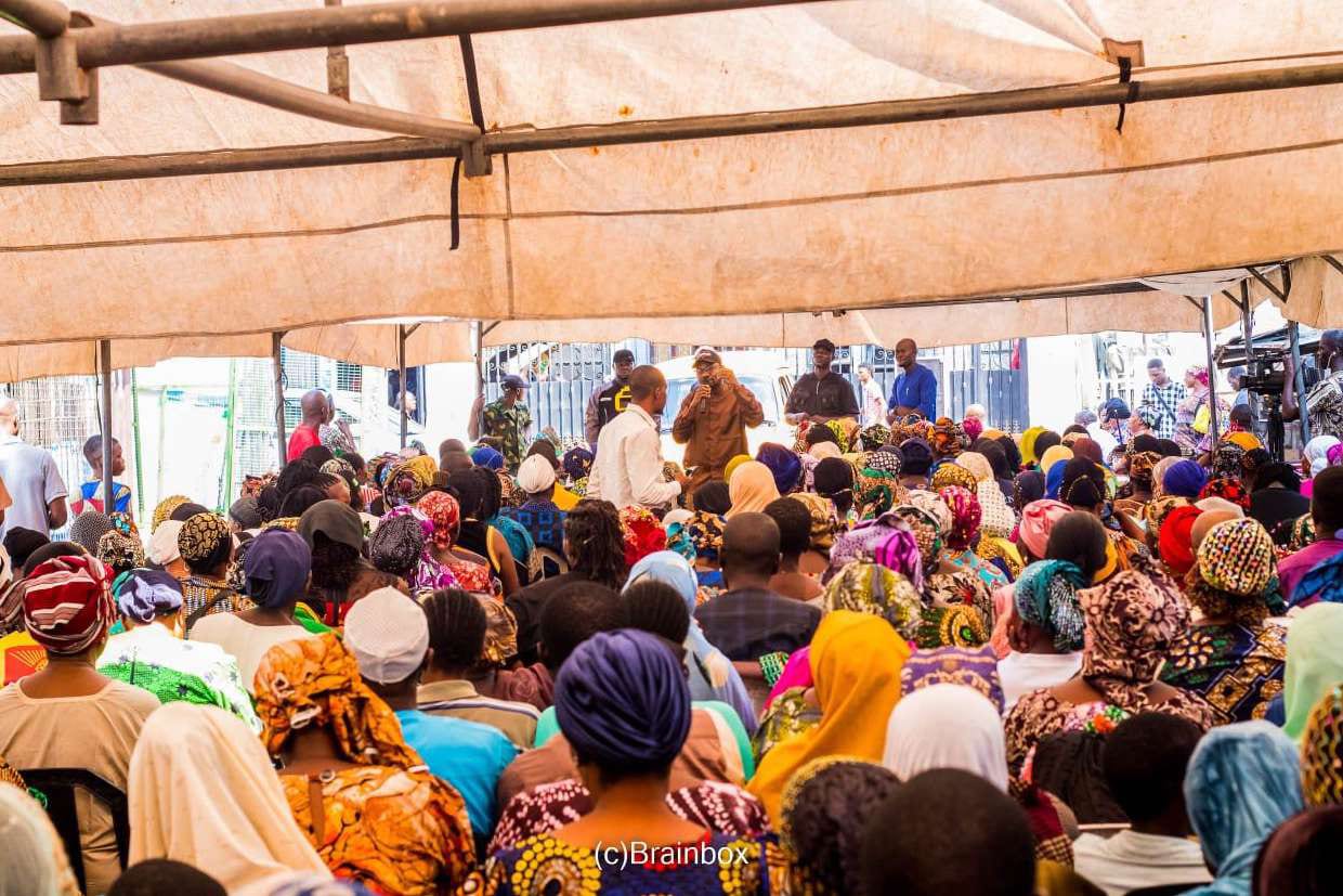 The crowd seen from inside the canopy