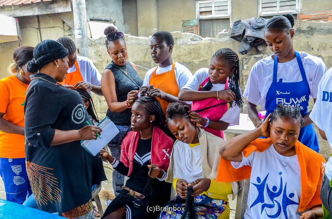 Children at a community event